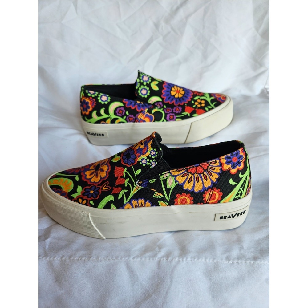 SeaVees‎ Liberty Floral Canvas Slip-On Casual Shoes Multicolor US 7 Round Toe